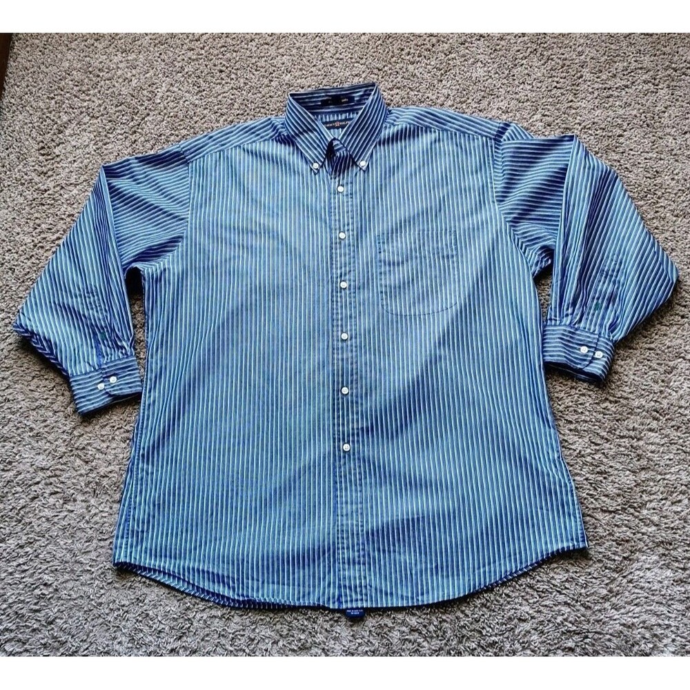 Tommy Hilfiger Button Up Shirt Men's Size 16½ 32-33 Striped Shirt Long Sleeve